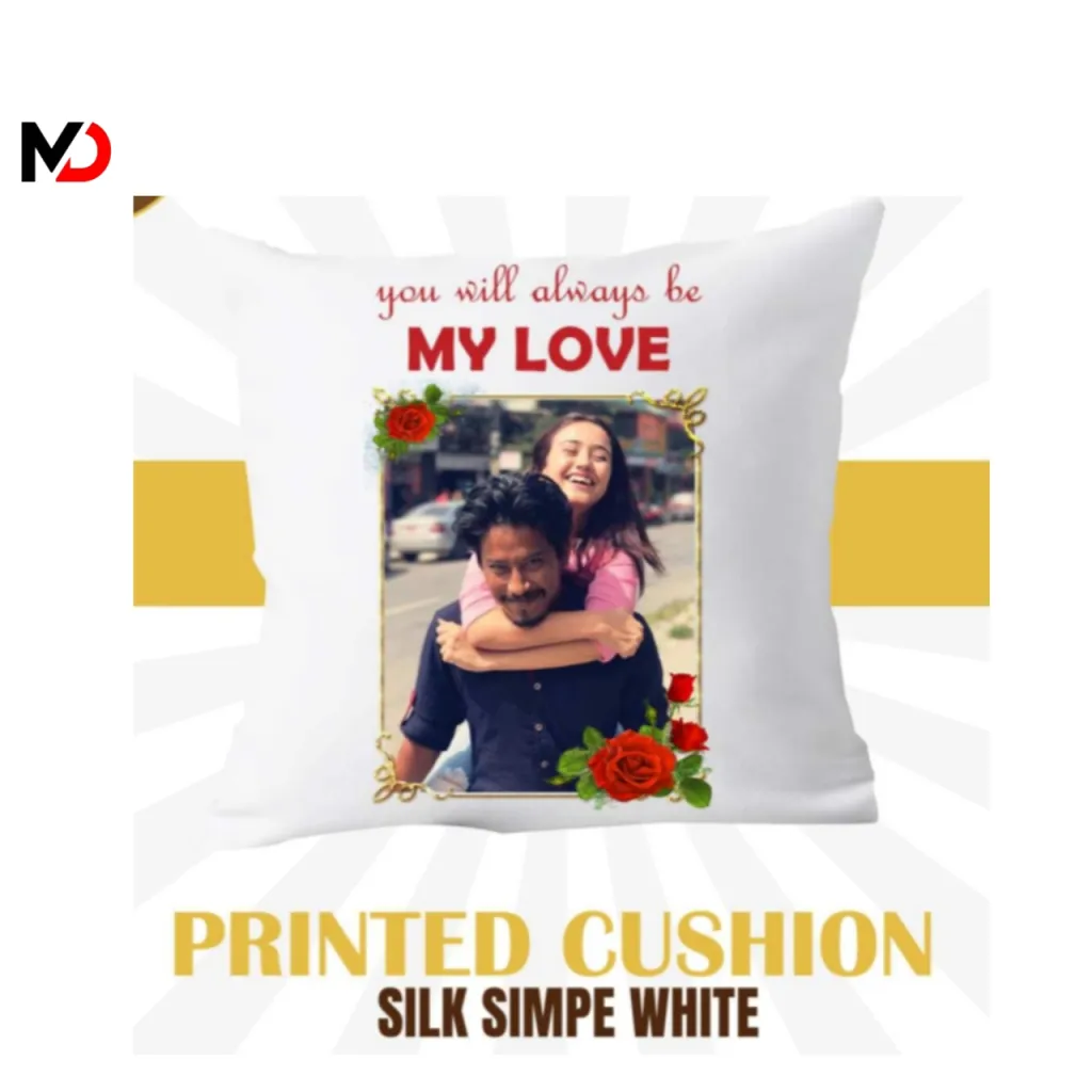 Printed Cushion Silk Simple White
