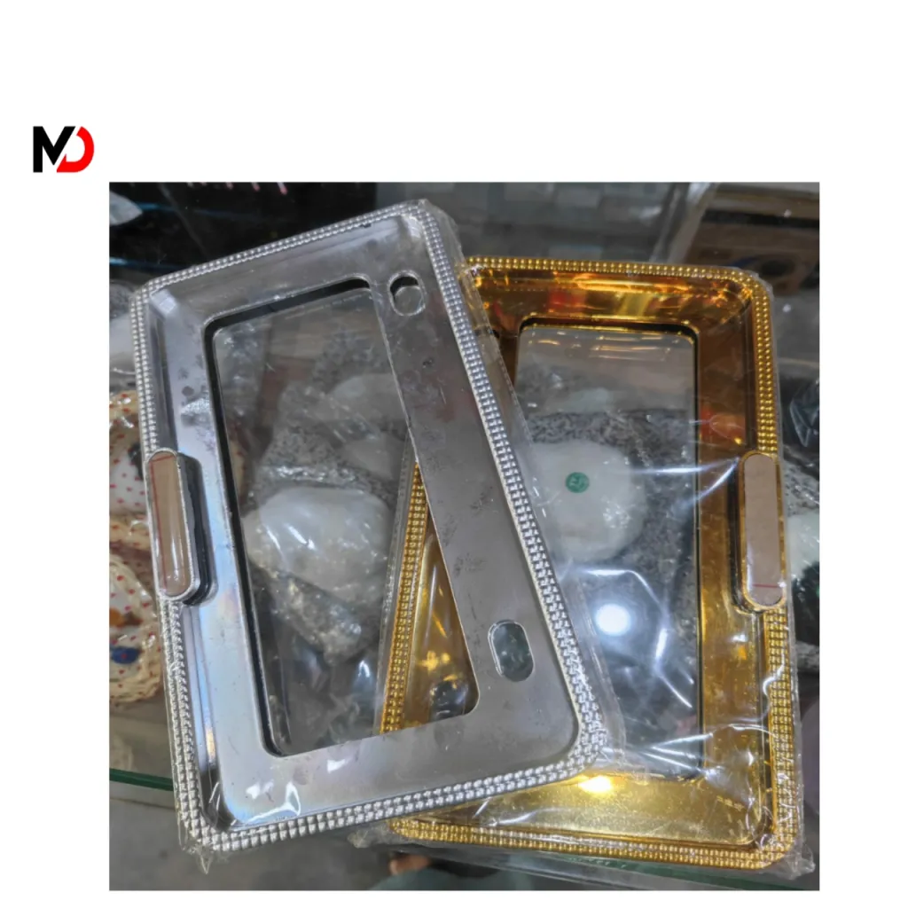 Number Plate Frame (Chrome/Golden) 2 Pieces
