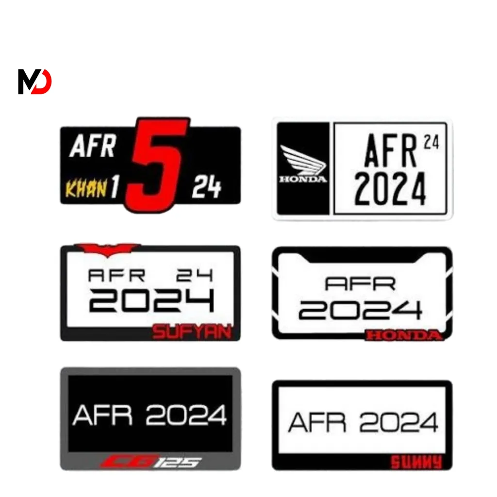 Bike Acralic Fancy Number Plate