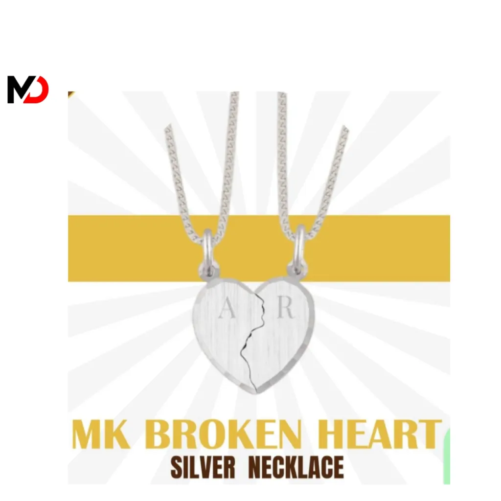 Broken Heart Silver Necklace